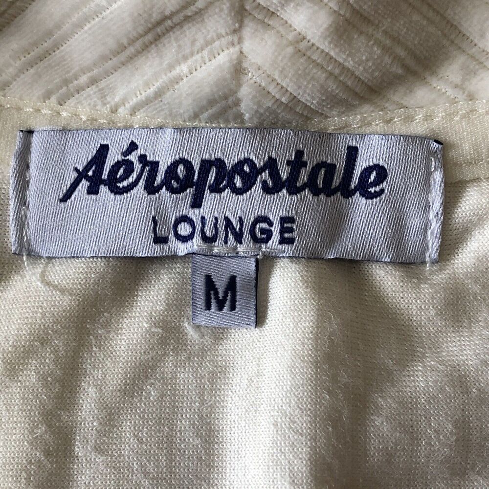 Aeropostale Lounge Women’s Mock Neck 1/4 Zip Crop Pullover Ivory Size Medium NWT - Picture 3 of 13